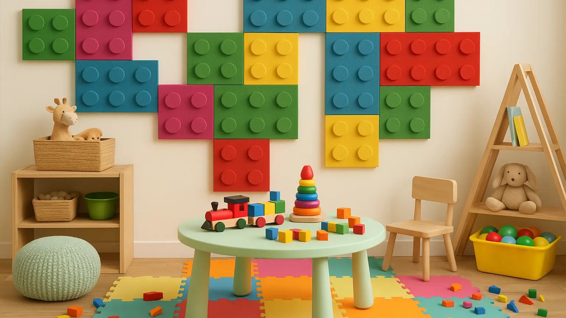 Soft Foam Wall Panels - BUILDING BLOCKS For Kids in playroom interior DecorMania EU
